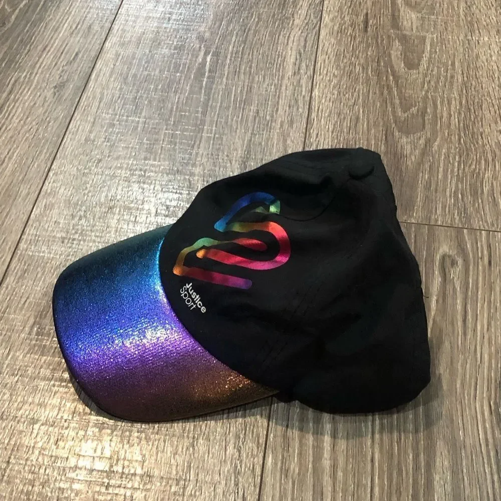 Girls Justice Cap Size Change with Strap on the back Kids Rainbow Cap